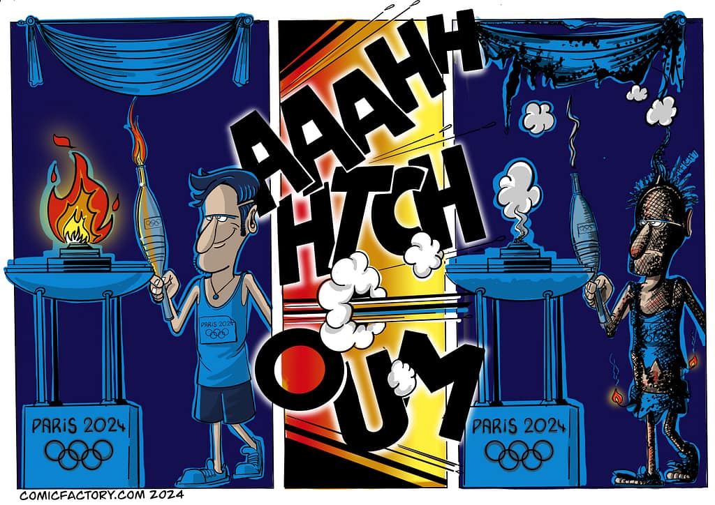 Olympischespiele Paris Frankreich 2024 Eröffnung comicfactory.com