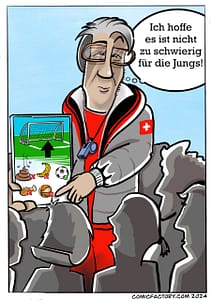 Fussball Comic Murat Yakin Training Schweizer National Mannschaft comicfactor.com