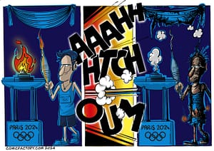 Olympischespiele Paris Frankreich 2024 Eröffnung comicfactory.com