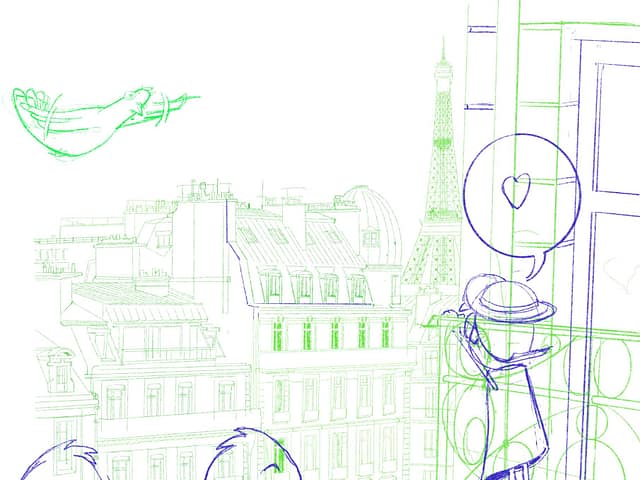 Mathilde in Paris Skizze Comicfactory 2024