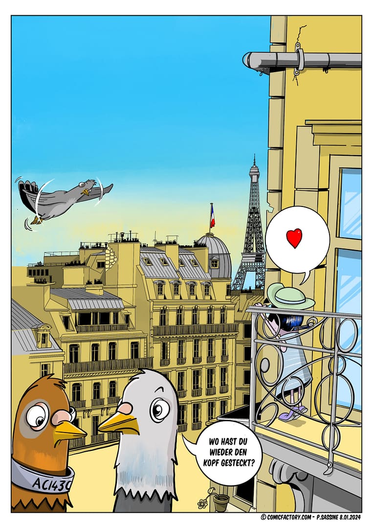 Mathilde in Paris Farbe Comic, Illustration Comicfactory 2024